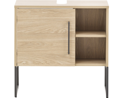 Dulap de bază pentru lavoar cu ușă, compartiment deschis și picioare metalice