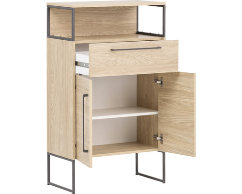 Comodă cu sertar, compartiment și două uși