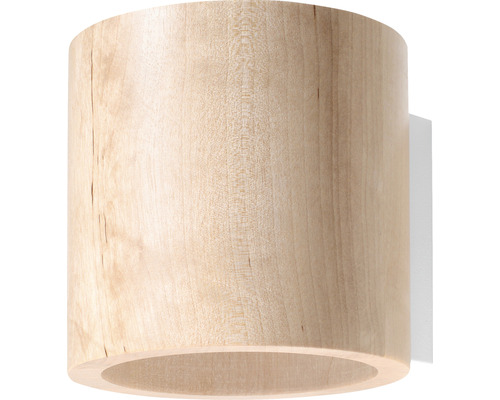 Lumină de perete cilindrică din lemn