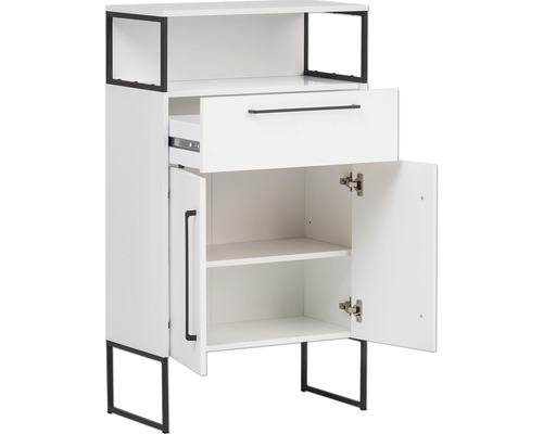 Dulap alb cu sertar, ușă și rafturi