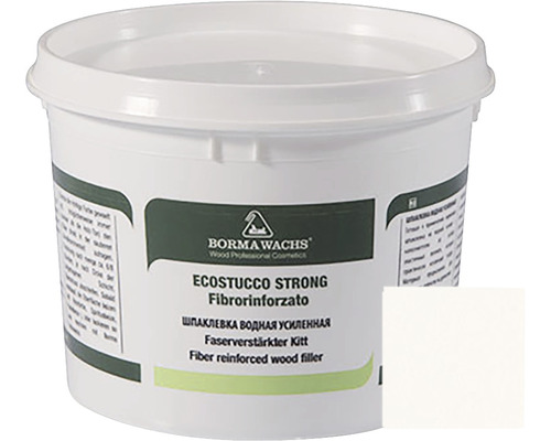 Chit pentru lemn Ecostucco Strong alb 200 g Chit de lemn Borma Wachs într-o găleată albă