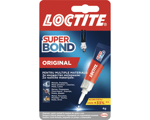 Adeziv instant Loctite Super Bond Original 4 g Adeziv Loctite Super Bond Original, pachet de 4 grame