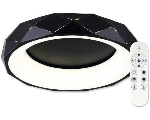 Plafonieră cu LED integrat Apolo 45W 4500 lumeni 3000-6500K, cu telecomandă, negru Plafonieră LED neagră cu telecomandă