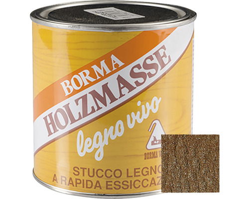 Chit pentru lemn Holzmasse nuc deschis 250 ml Borma Chit pentru lemn cutie cu mostră de culoare