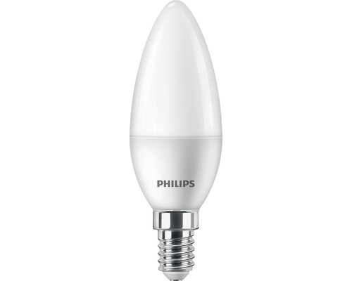 Bec LED Philips E14 2,8W 250 lumeni, glob mat lumânare, lumină caldă