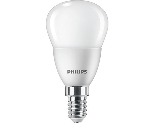 Bec LED Philips E14 2,8W 250 lumeni, glob mat P45, lumină caldă