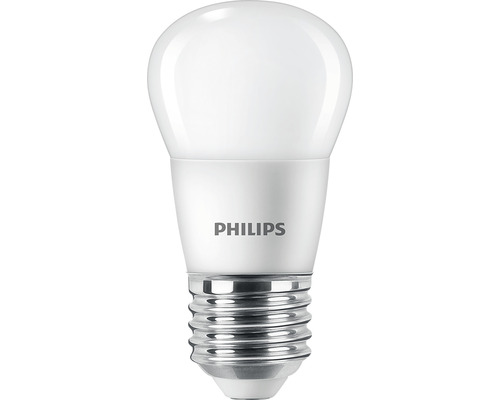 Bec LED Philips E27 2,8W 250 lumeni, glob mat P45, lumină caldă