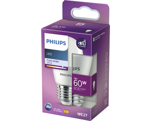 Bec LED Philips cu soclu E27 în ambalaj