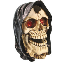 Figurină craniu Grim Reaper cu ochi LED