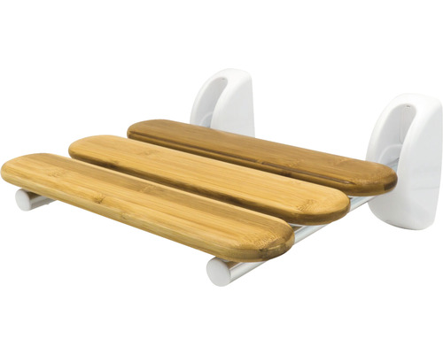 Scaun rabatabil pentru duș RIDDER Pro cu șezut din bambus-0