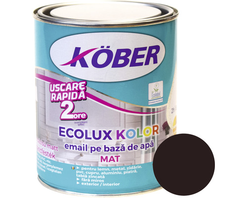Email mat pe bază de apă Ecolux Kolor Köber brun RAL 8017 0,6 l