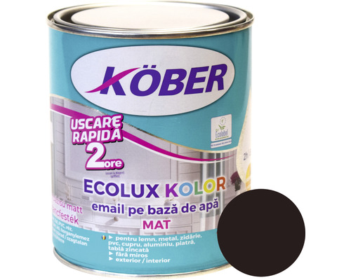 Email mat pe bază de apă Ecolux Kolor Köber brun RAL 8017 2,5 l Recipient cu vopsea Köber Ecolux Kolor pe baza de apă