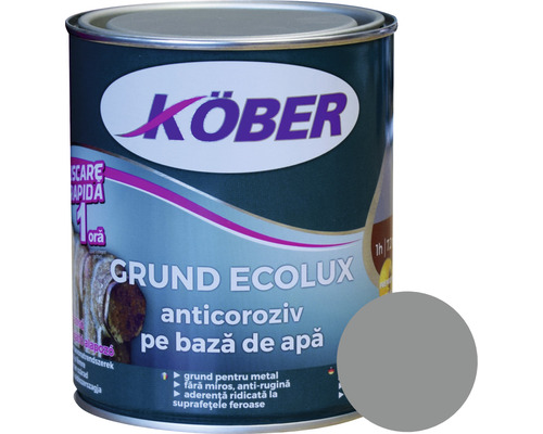 Grund anticoroziv pe bază de apă Ecolux Köber gri 0,6 l Köber Grund ECOLUX grund anticoroziv în cutie
