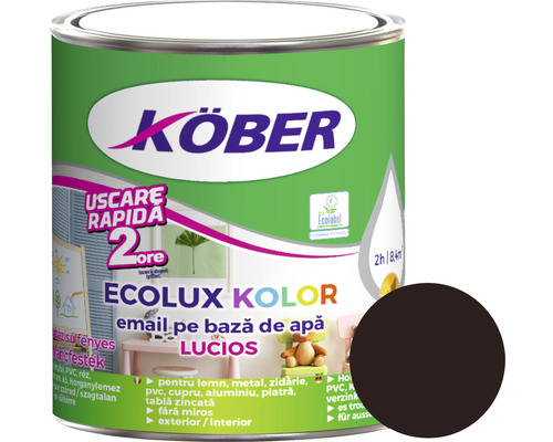 Email lucios pe bază de apă Ecolux Kolor Köber brun RAL 8017 0,6 l