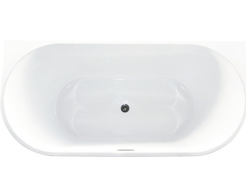 Cadă freestanding dreptunghiulară Linea Combine, acril, 130x70 cm, 212 l, alb Cadă de baie freestanding din acril sanitar, formă ovală, vedere interioară