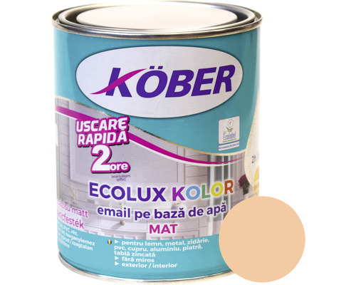 Email mat pe bază de apă Ecolux Kolor Köber bej 2,5 l Vopsea pe baza de apa Köber Ecolux Kolor la cutie