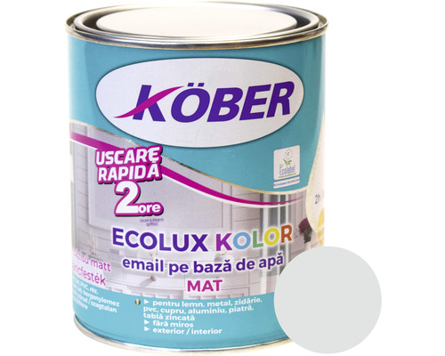 Email mat pe bază de apă Ecolux Kolor Köber gri deschis 0,6 l