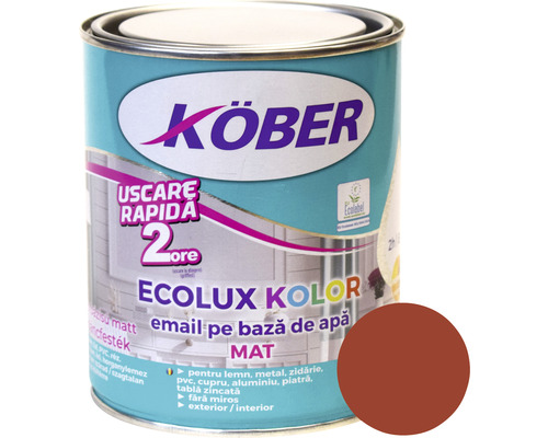 Email mat pe bază de apă Ecolux Kolor Köber maro roșcat RAL 8012 2,5 l