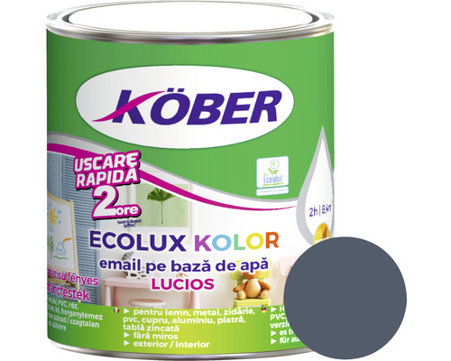 Email lucios pe bază de apă Ecolux Kolor Köber antracit RAL 7016 0,6 l