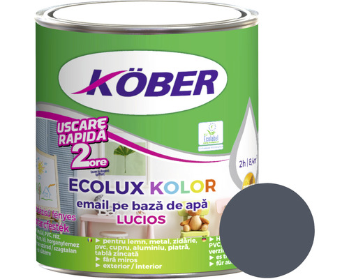 Email lucios pe bază de apă Ecolux Kolor Köber antracit RAL 7016 2,5 l