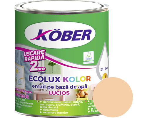 Email lucios pe bază de apă Ecolux Kolor Köber bej 0,6 l