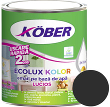 Email lucios pe bază de apă Ecolux Kolor Köber negru 0,6 l-thumb-0