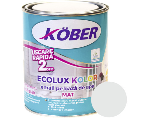 Email mat pe bază de apă Ecolux Kolor Köber gri deschis 2,5 l Vopsea email pe baza de apa Köber Ecolux Kolor la cutie