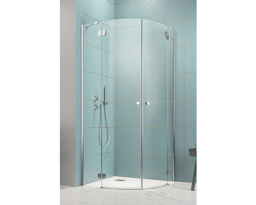 Cabină de duș semirotundă Radaway Torrenta PDD 100x100x195 cm sticlă transparentă profil crom