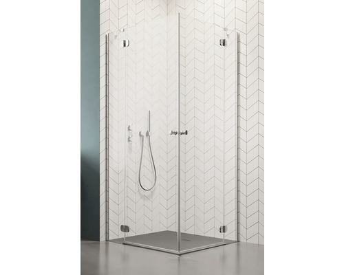 Cabină de duș pătrată Radaway Torrenta KDD 80x80x195 cm sticlă transparentă profil crom