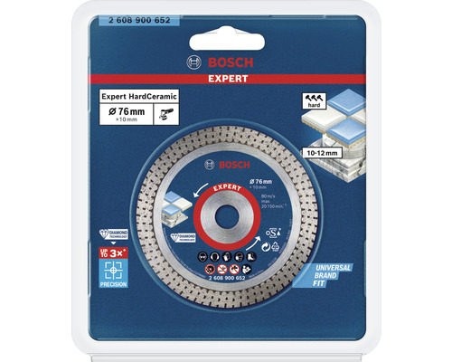 Disc de tăiere Bosch Expert HardCeramic, diametru 76 milimetri