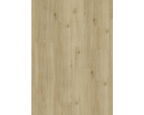 Prim-plan cu podea de vinil deschisă la culoare, cu aspect de lemn