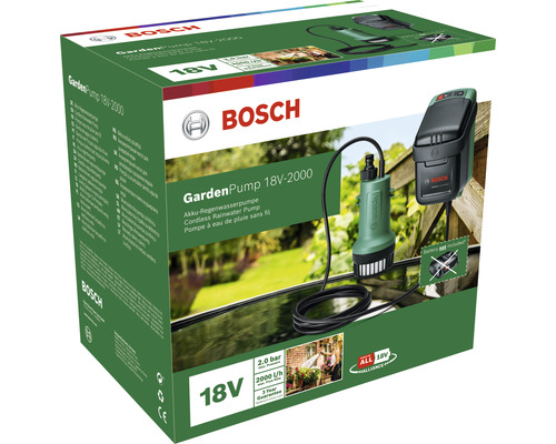 Pompă de apă de ploaie fără fir Bosch Garden Pump 18V-2000 în cutie