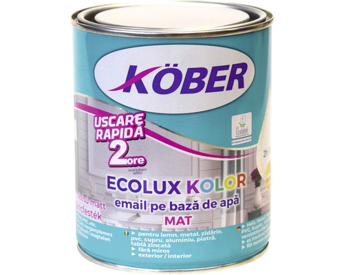 Conservă vopsea pe bază de apă Köber Ecolux Kolor pentru lemn, metal, zidărie și tablă zincată