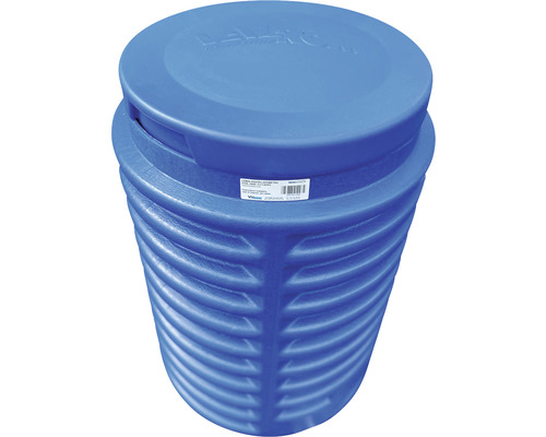 Cămin apometru VALROM Ø610 mm H 890 mm cu instalație 3/4'' cu contor și capac Rezervor albastru din plastic pentru apa de ploaie cu capac