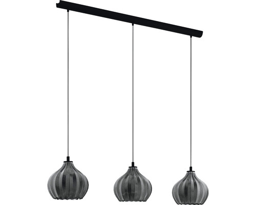 Lumină suspendată cu trei abajururi împletite