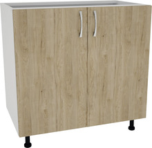 Corp inferior bucătărie 80 cm, 2 uși, alb/lemn natural