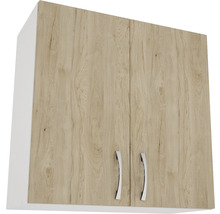 Corp superior bucătărie 60 cm, 2 uși, alb/lemn natural