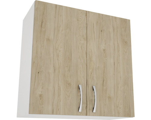 Corp superior bucătărie 60 cm, 2 uși, alb/lemn natural