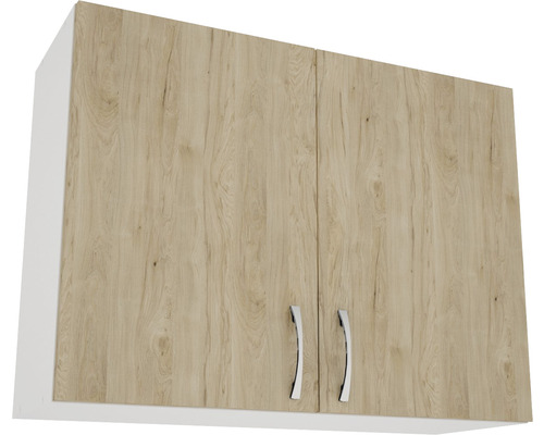 Corp superior bucătărie 80 cm, 2 uși, alb/lemn natural
