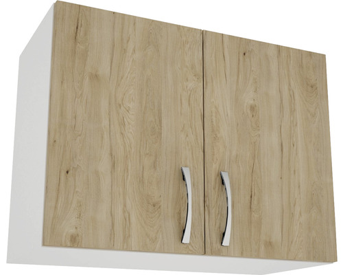 Corp superior bucătărie pentru hotă 60 cm, 2 uși, alb/lemn natural