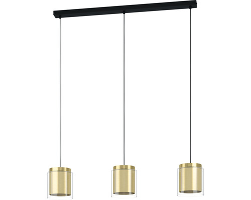 Lumină suspendată cu trei lămpi, de formă cilindrică
