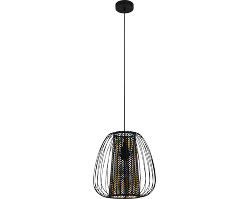Lumină suspendată cu bază metalică și abajur decorativ