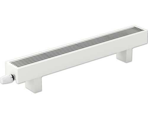 Ventiloconvector 250x800x230 mm alb incl. suport fixare pe podea Radiator cu termostat pentru montare pe perete