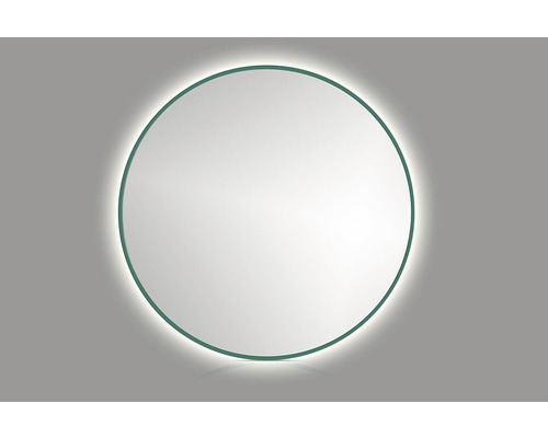 Oglindă baie cu LED Cordia Round Line Blacklight Ø80 cm ramă verde IP 44