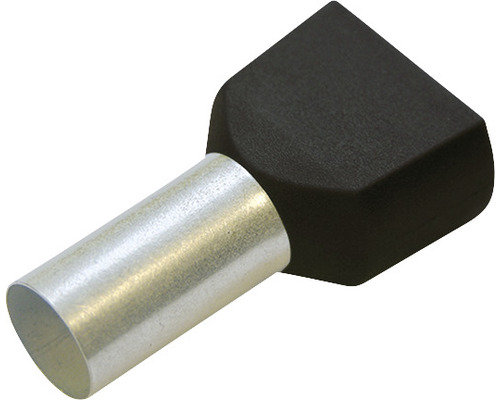 Pini terminali izolați Starke 2x1,5 mm², 50 bucăți, pentru conductor lițat, culoare neagră