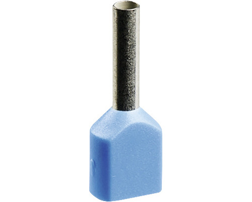 Pini terminali izolați Starke 2x0,75 mm², 50 bucăți, pentru conductor lițat, culoare albastră