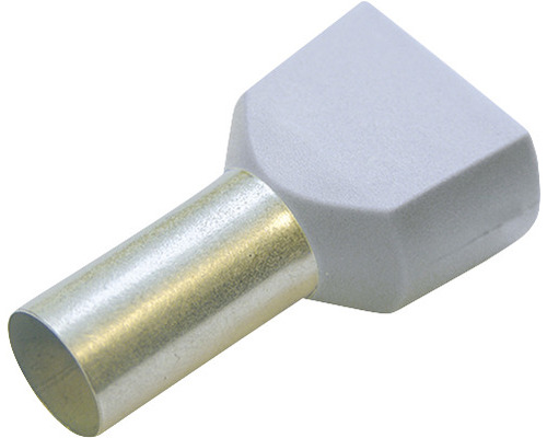 Pini terminali izolați Starke 2x2,5 mm², 50 bucăți, pentru conductor lițat, culoare gri