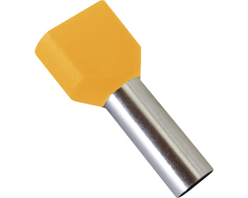 Pini terminali izolați Starke 2x4,0 mm², 50 bucăți, pentru conductor lițat, culoare portocalie