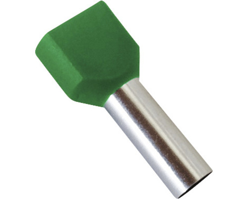 Pini terminali izolați Starke 2x6,0 mm², 50 bucăți, pentru conductor lițat, culoare verde