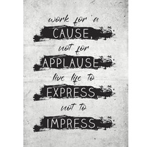 Tablou decorativ de perete cu inscripția Work for a cause, not for applause, live life to express, not to impress